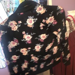 Cato Sweaters - Floral Bomber Jacket Cato Sweaters - Floral Bomber Jacket